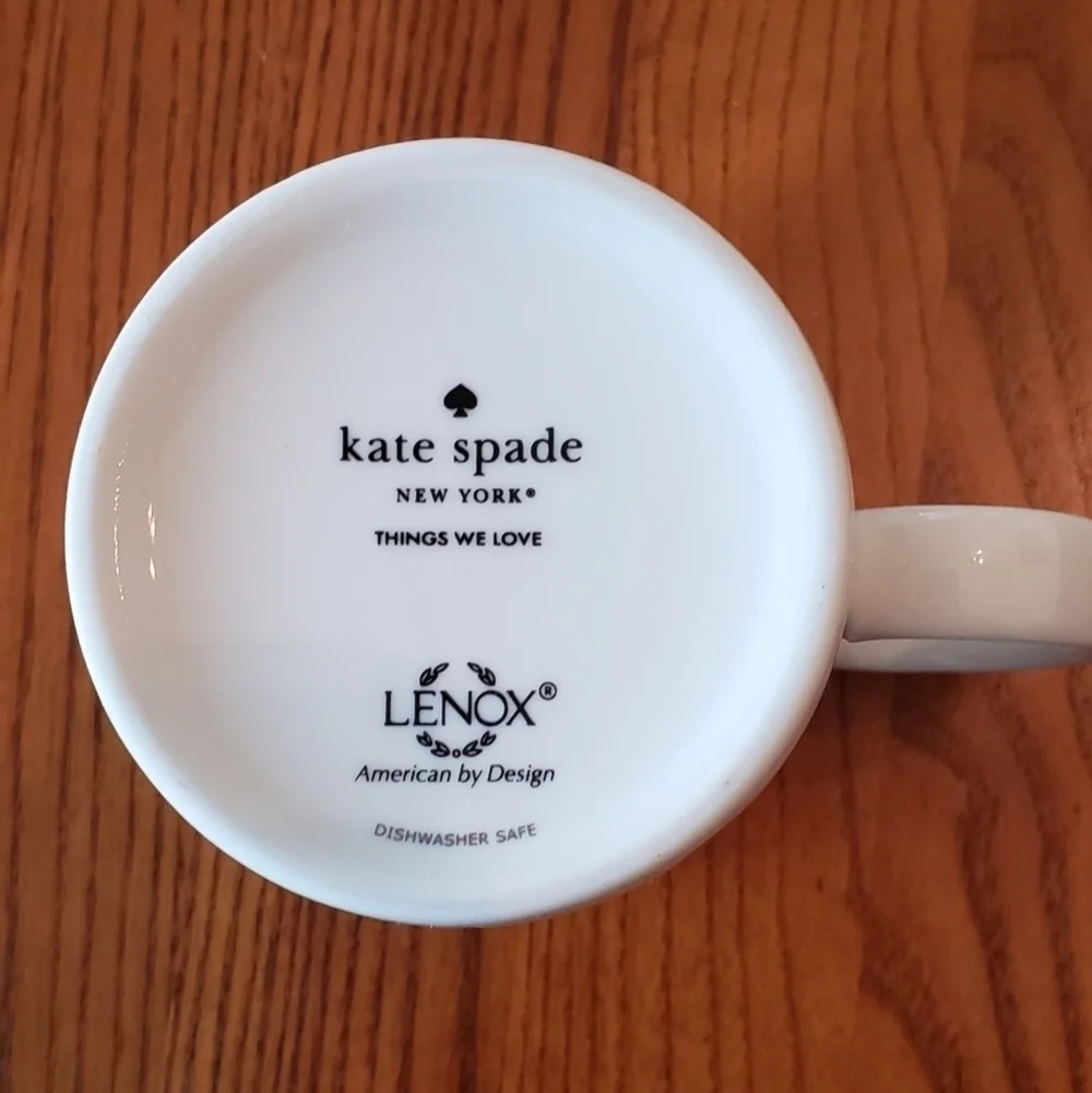 Kate Spade Lenox China Mug Black and White Deco Dot Design - Picture 3 of 6